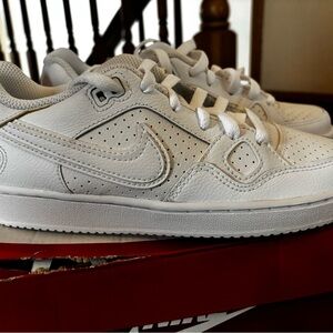 Nike Kids White Leather Sneakers son of Air Force